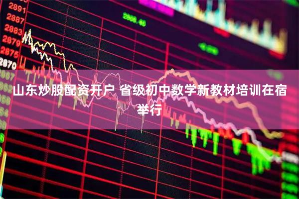 山东炒股配资开户 省级初中数学新教材培训在宿举行